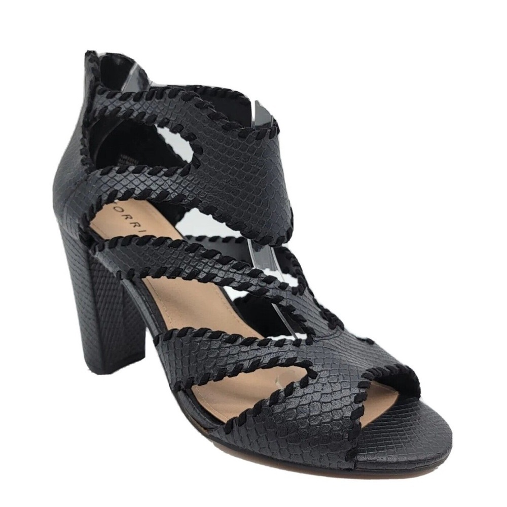 Torrid crocodile gladiator  block heel sandals black size 10W